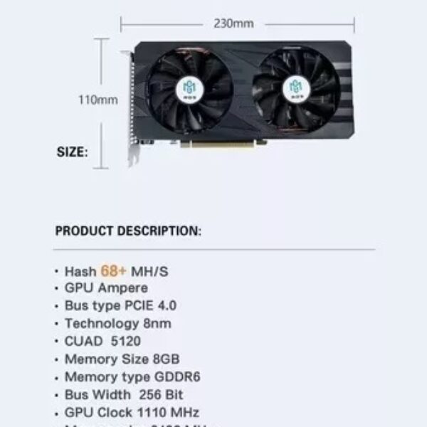 Placa de vídeo série RTX 3080m 8GB GDDR6 Graphics